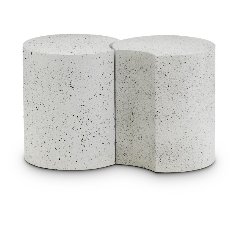 Ismah Iron Top End Table Set, White