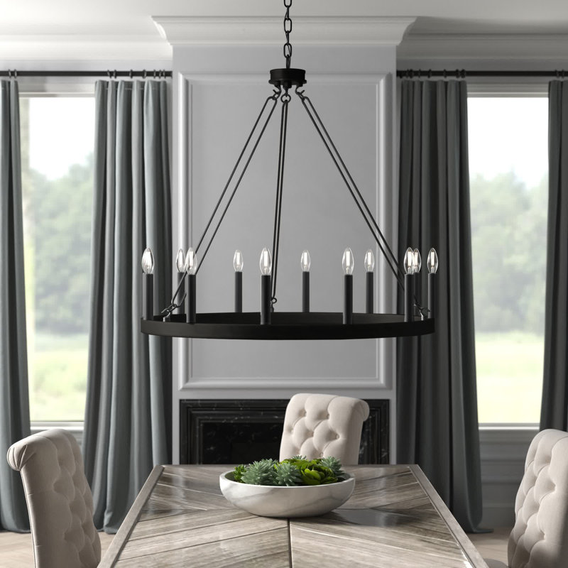 Madalyn 12-Light Chandelier, Zinc vieilli