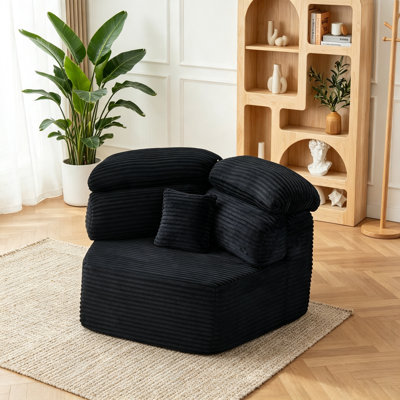 Méridienne à assise unique de 53 pouces à sensation cocooning moderne, canapé modulaire au design enveloppant élégant, canapé «Lazy & Cozy» Vibe, convient à divers cas d'utilisation