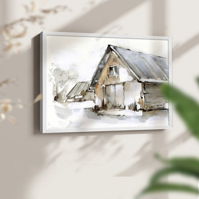 «Dilapidated Barn I», reproduction encadrée