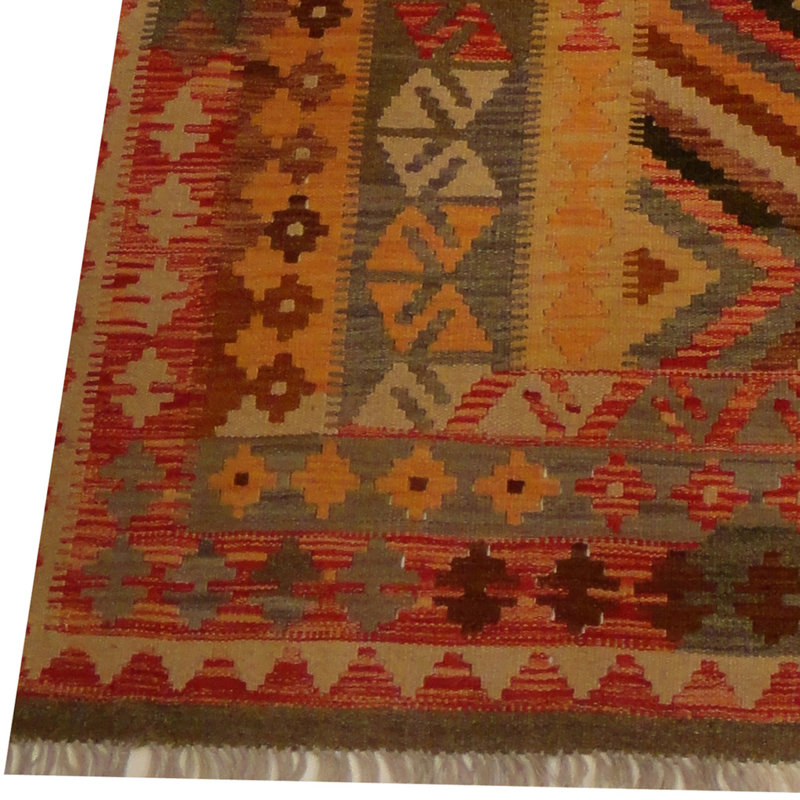 Tapis rouge tissé à plat Azpeitia