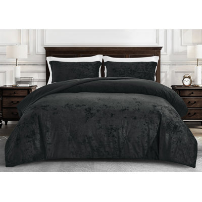 Lux Distressed Velvet Reversible Comforter Set