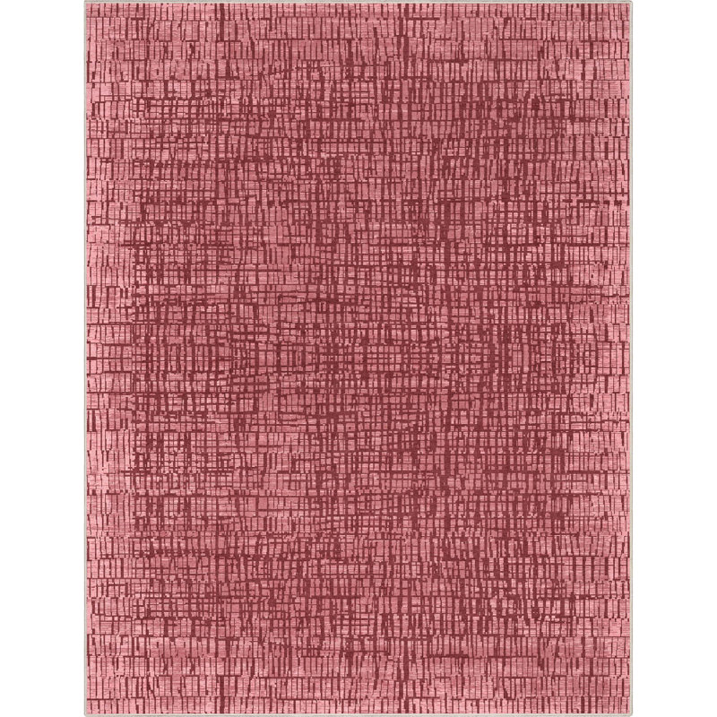 Nuzzo Nightscape Modern Geometric Flat-Weave Red Area Rug, Rectangle 7'7" x 9'10"