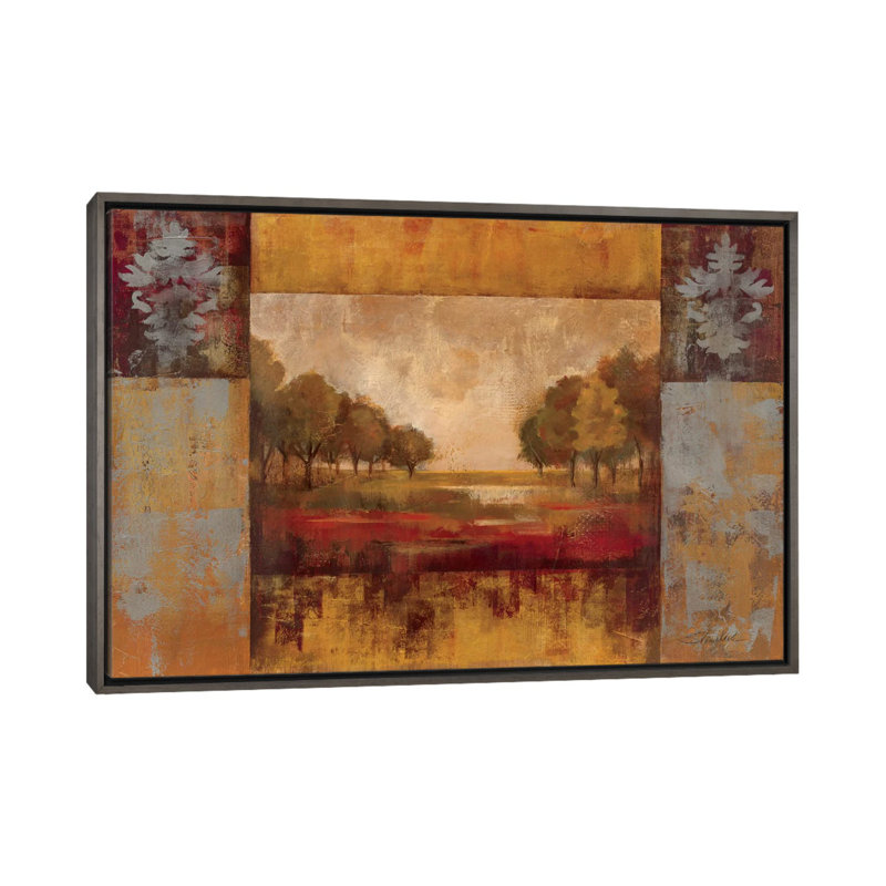 «Landscape» par Silvia Vassileva - reproduction d'art, Aucun mat, Toile encadrée de bois rustique foncé