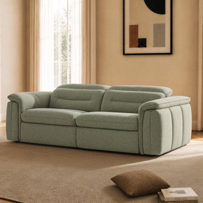 89.7″ Zero-Wall Bauhaus Power Recliner Sofa with 2 Independent Recliners — 4.25″ Clearance