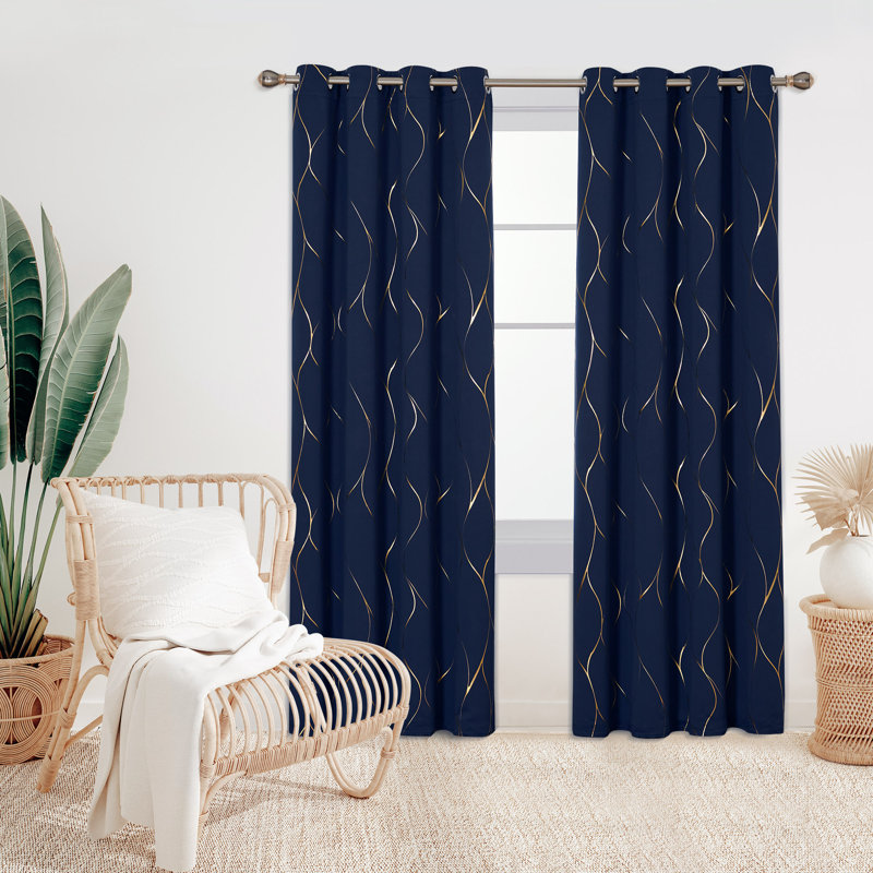 Valmar Blackout Curtain Pair, Navy Blue, Width 117 x Drop 229cm