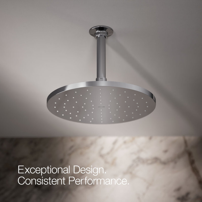 Contemporary Multi Function Rain Shower Head, Polished Chrome, Square, 1.75 GPM