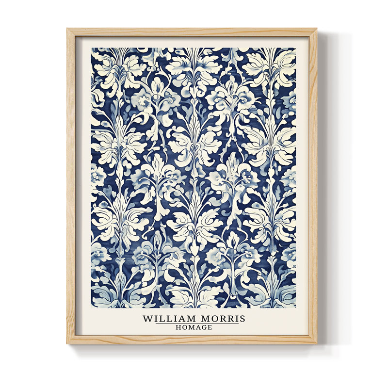 Imprimé encadré en bois massif de la série DCXLVI de Wm Morris, Natural, H 30 po x l 24 po
