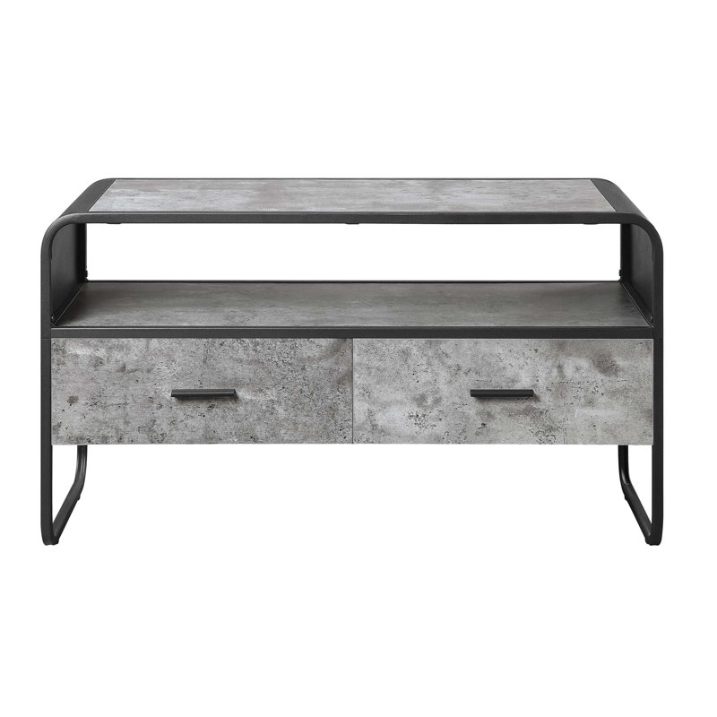 Concrete and 2-drawer TV Stand