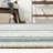 Bedolla Hand Loomed Wool/Cotton Striped Rug in Gray/Sea Green-1994549762