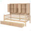 Structure de lit de jour en bois avec tête de lit bibliothèque