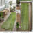 8' Runner Green Striped Washable Non Skid Indoor Outdoor Runner Rug