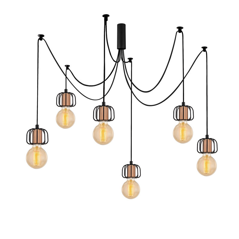 Luminaire suspendu grappe à 6 lumières Mariani