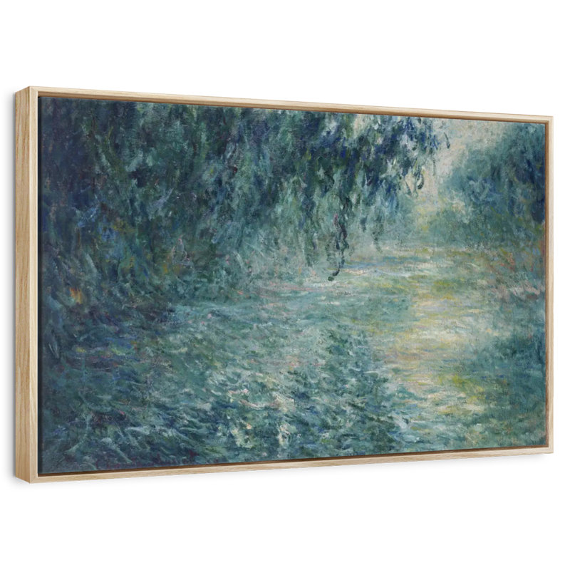Le matin sur la seine, 1898, Cadre flottant en bois naturel, 40 po x 27 po