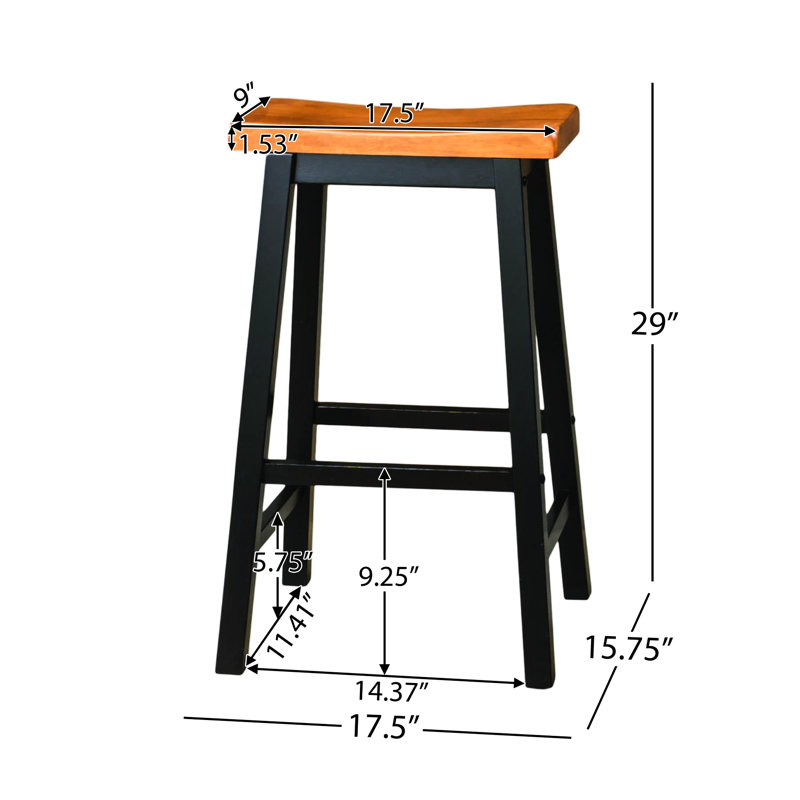 Tabouret selle 29 po en bois de noyer