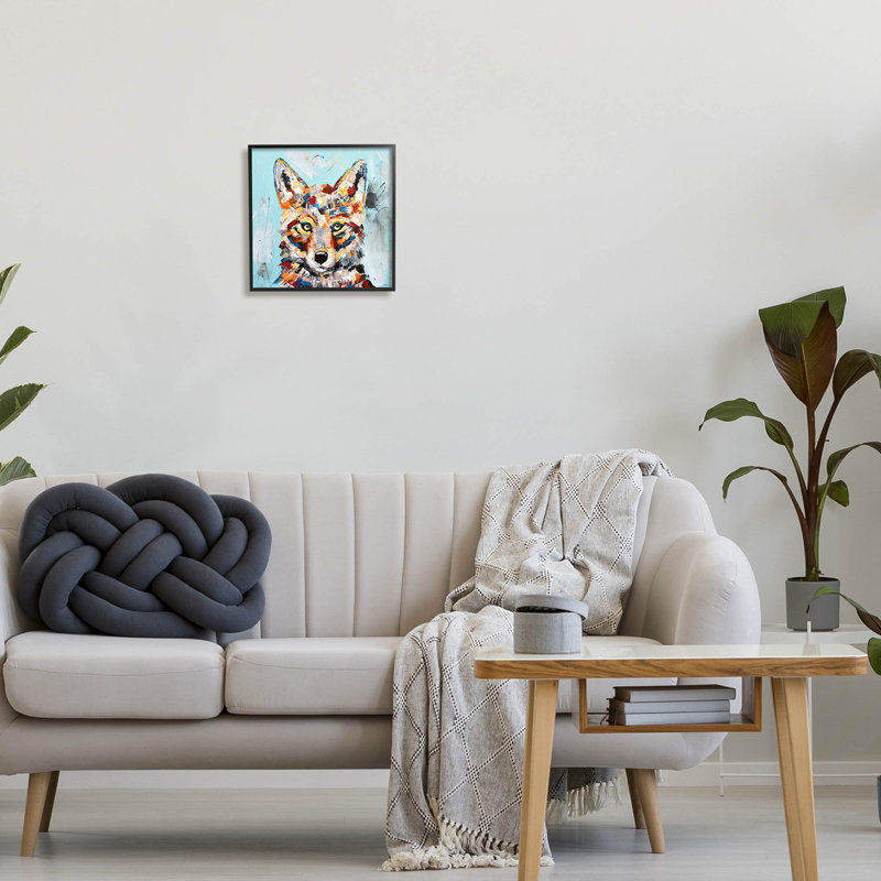 Art urbain, giclée par renard urbain par Jen Seeley, Giclée encadrée noir minuit, H 12 po x l 12 po x P 1,5 po