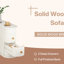 Solid Wood Pedestal End Table-865725939