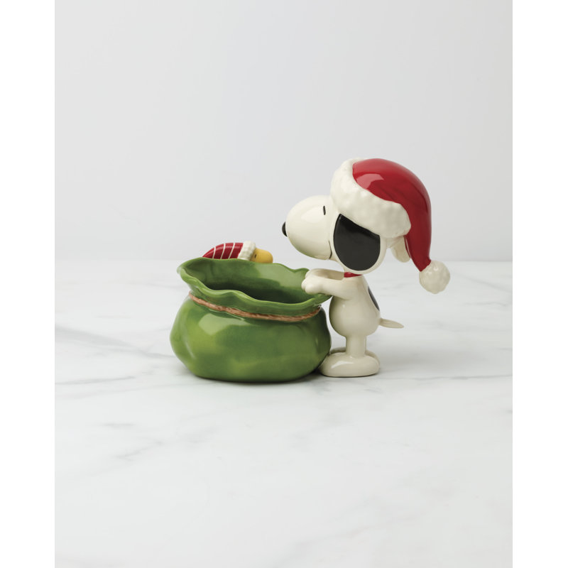 Snoopy Christmas Santa Sack Candy Bowl