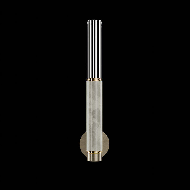 LED Wallchiere, Soft Gold Leaf/Brass/Smoke