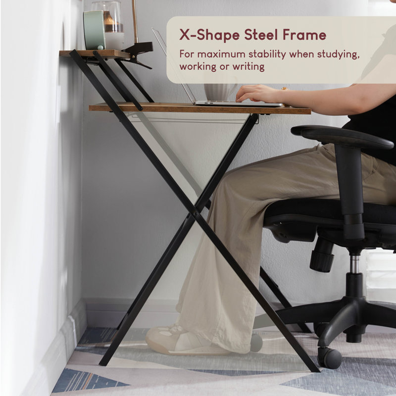 Ajwad Metal Base Writing Desk, Brown