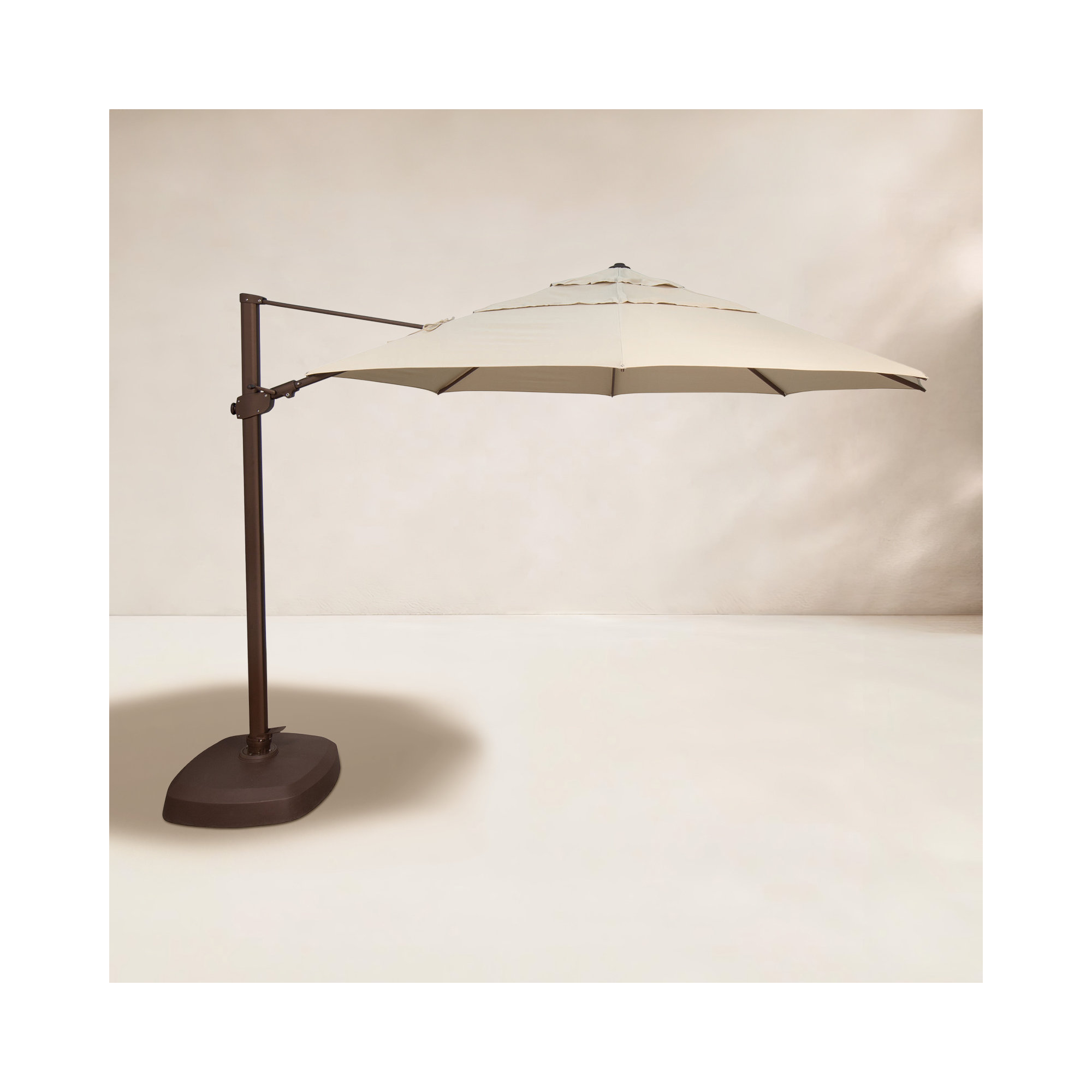 12.3' Cantilever Sunbrella® Umbrella, Antique Beige Sunbrella® Canvas, Bronze
