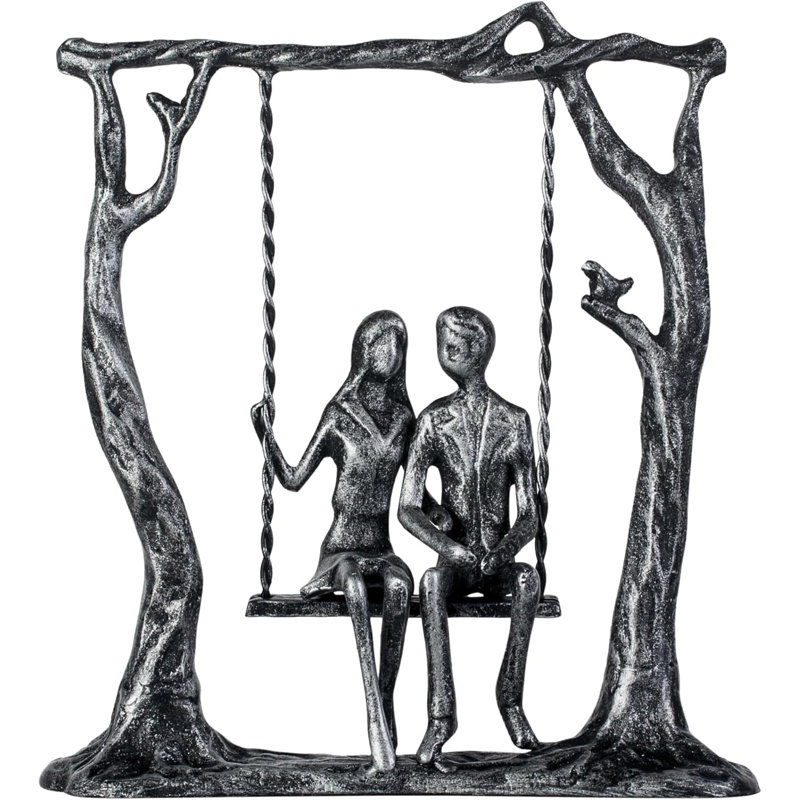 6e anniversaire, sculpture en fer - statue de couple romantique pour elle