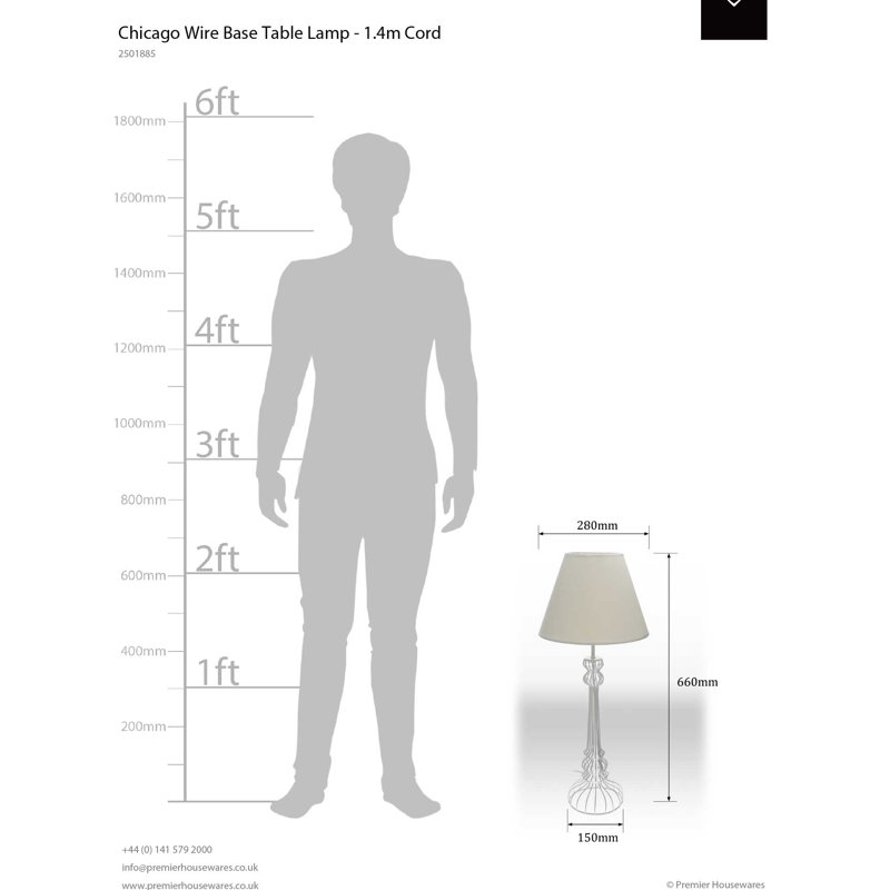 Chicago Metal Table Lamp, White