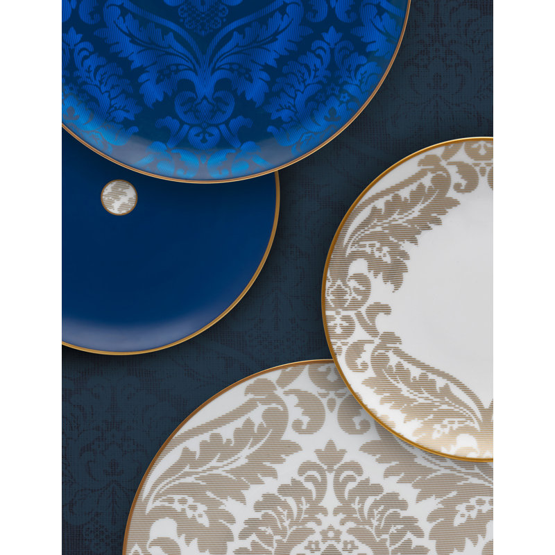 Damassé Ritz Paris Porcelain Dinner Plate, Blue