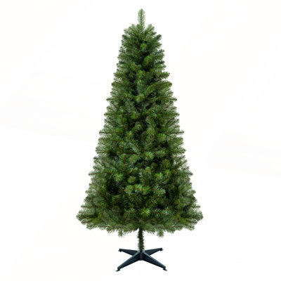 6FT Unlit Artificial Christmas Tree with 490 Tips, Classic Green PVC Full Branches for Indoor Home Decoration