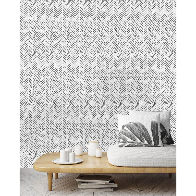 Rouleau de papier peint adhésif Hiers Sticks, 10.42" L x 25" W