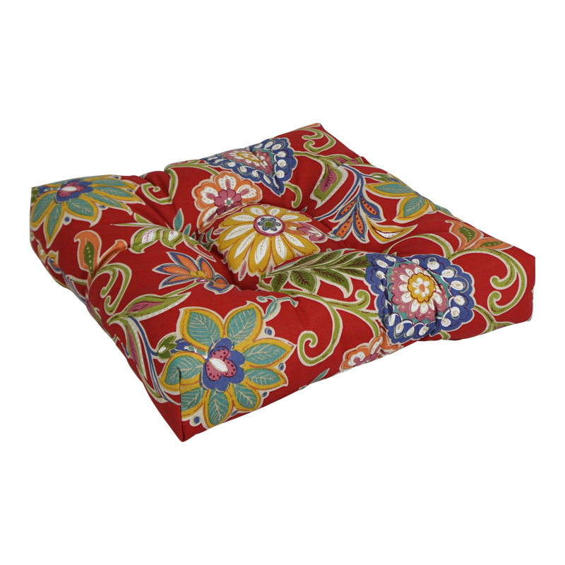 Coussin de chaise de salle à manger capitonné à motif carré de 19 pouces