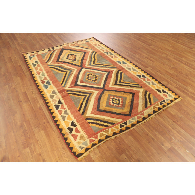 Tapis oriental kilim à teinture végétale 5 x 7