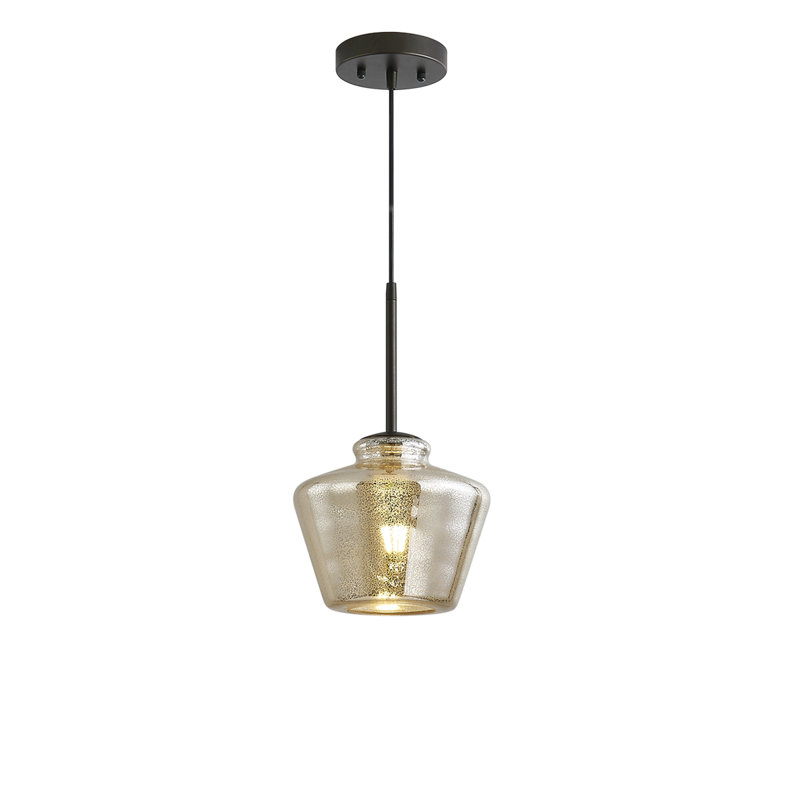 Luminaire suspendu 1 lumière Shwana, Bronze foncé, Mercurisé