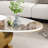 49" Luxury Oval Coffee Table with Sintered Stone Top, Modern Faux Marble Center Table with O-Ring Design for Living Room-671708121