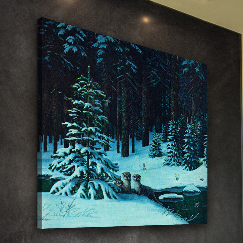 « christmas forest », reproduction d’art sur toile tendue, H 40 po x l 40 po x P 1,5 po