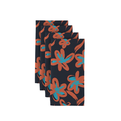 Polyester Floral Square Napkin