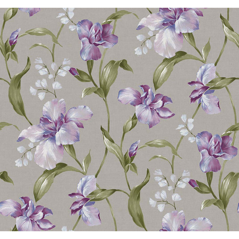 Blatce Floral Roll, Repose Gray/Violet