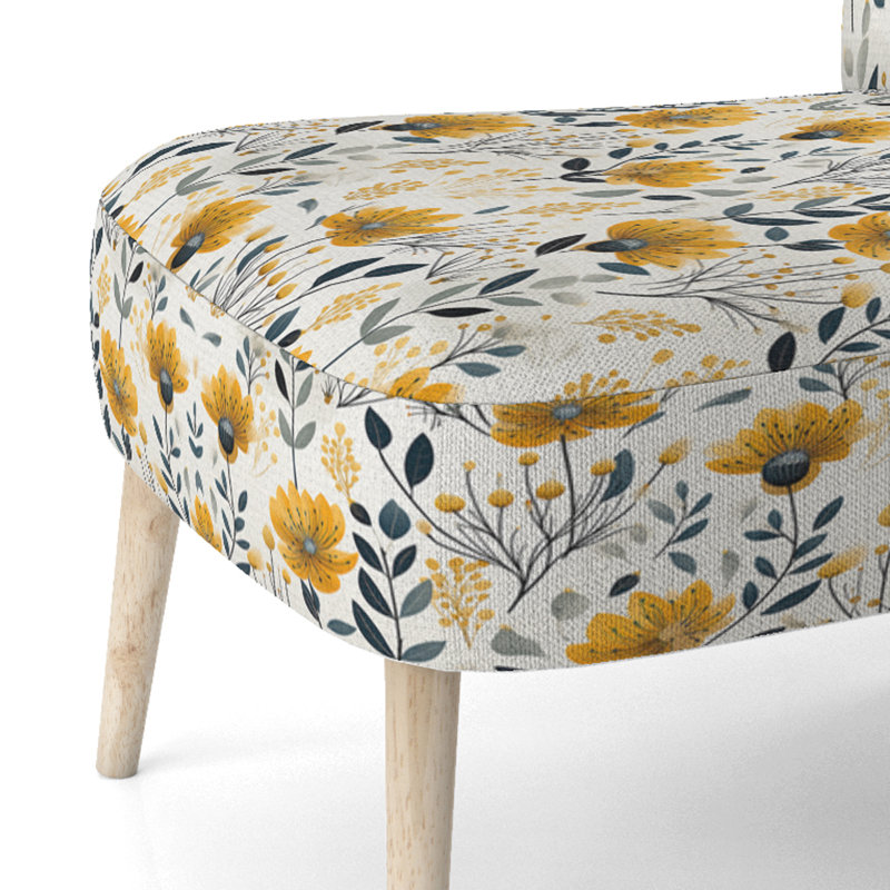 Scandinavian Charm Floral - Chaise d'appoint rembourrée Cottage