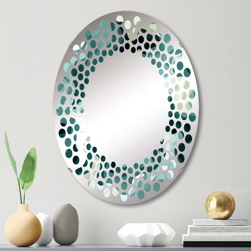 Green Chic Camouflage Fashion - Miroir mural à pois ovale, L 20 po x H 30 po