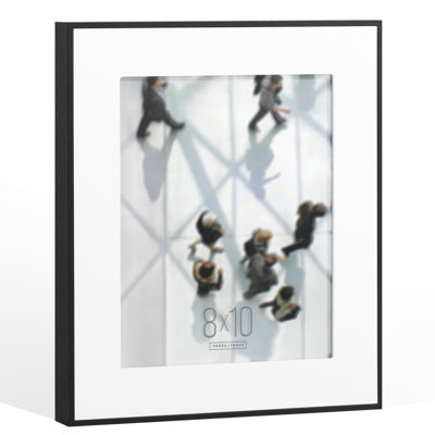 Gallery Depth 8" x 10" Wood Veneer Picture Frame with Mat, Black