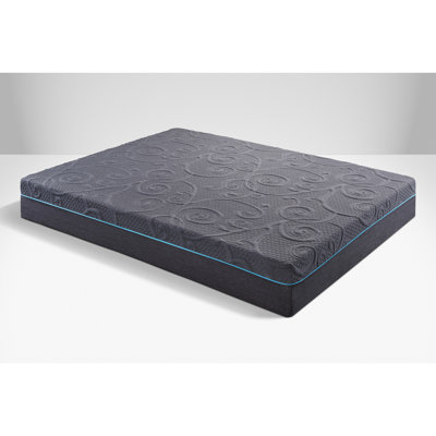 14-inch Gel Foam Mattress Queen, Dark Gray, Medium Firm Support Queen Size Mattress,