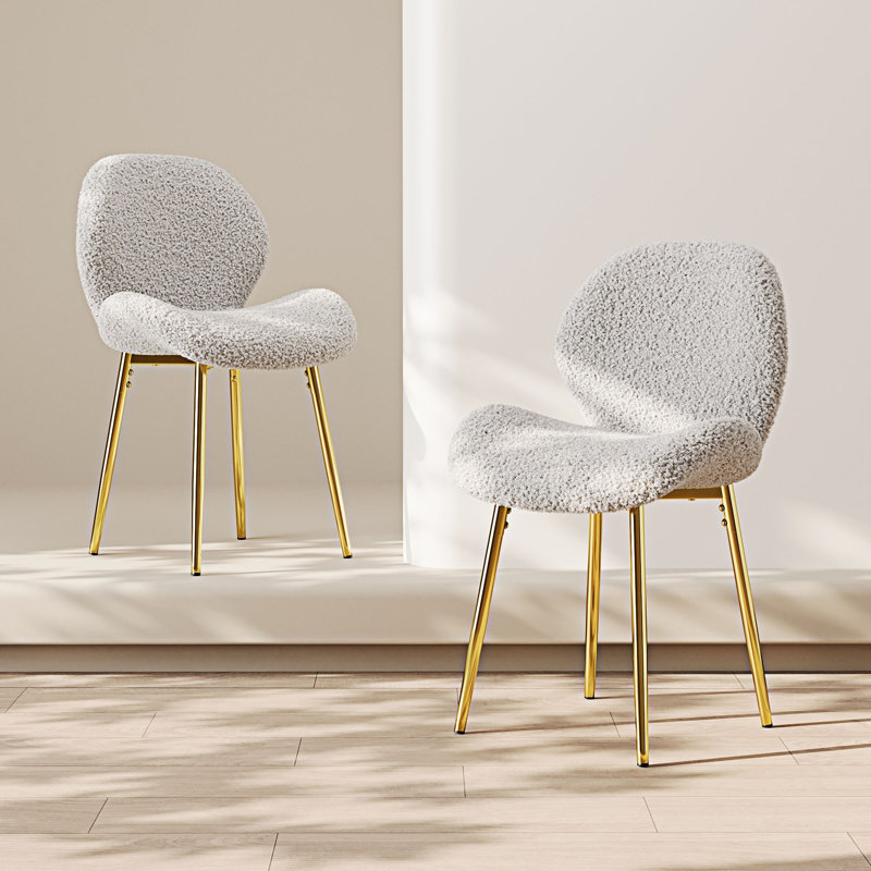 Ensemble de 2 chaises de salle à manger rembourrées, Blanc