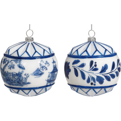 Delft Scene Ornament - 4.5 Inches Set Of 6