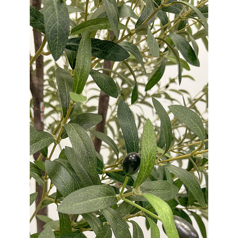 84 po Olive artificielle - olivier artificiel réaliste avec tronc naturel et feuillage vert luxuriant