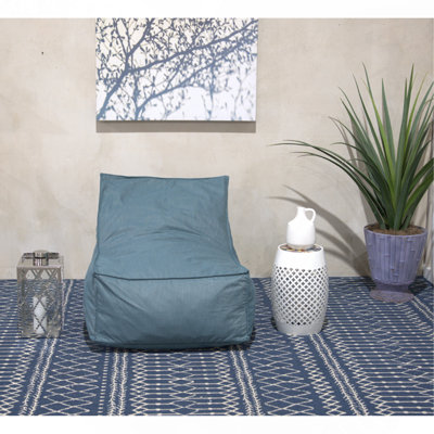 3 pi Fauteuil à billes en tissu résistant à l'eau, bleu sarcelle