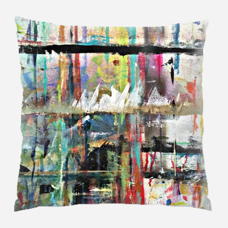 Abstract Microsuede Reversible Throw Pillow