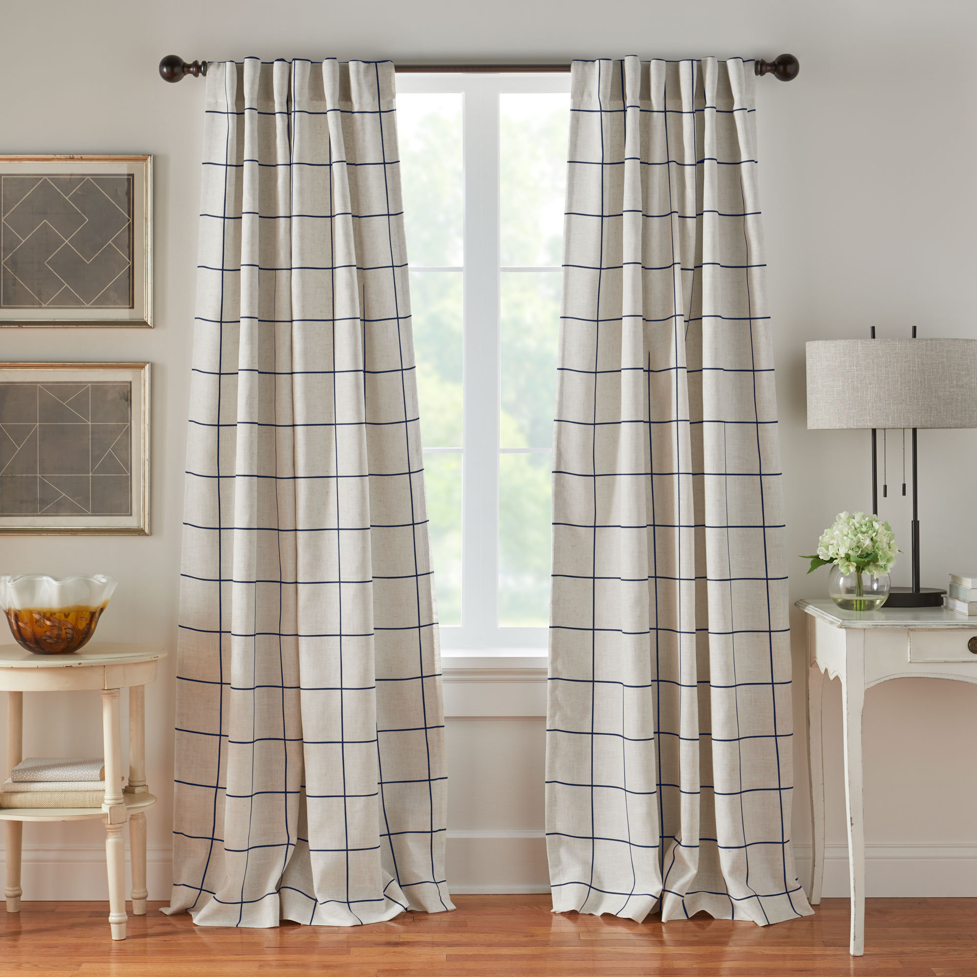 Laurene Blackout Curtain Single Panel, Indigo, 52" W x 95" L