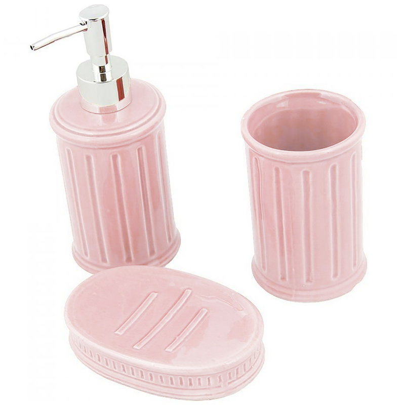 Ensemble d'accessoires de salle de bain Aautres, Rose