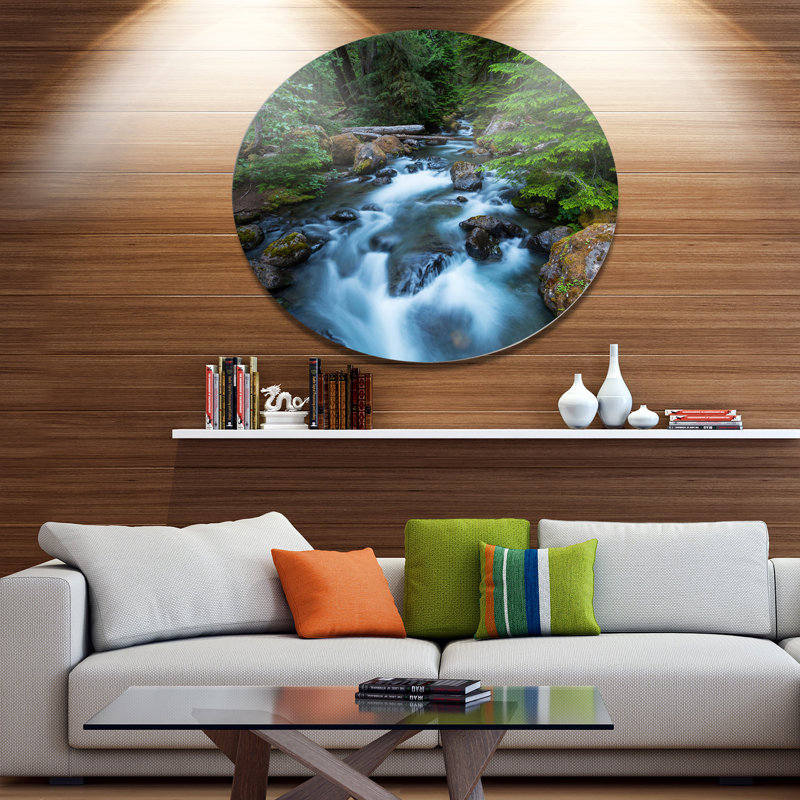«Rush Water in Forest Creek», reproduction de photo sur métal, H 36 po x l 36 po x P 1 po