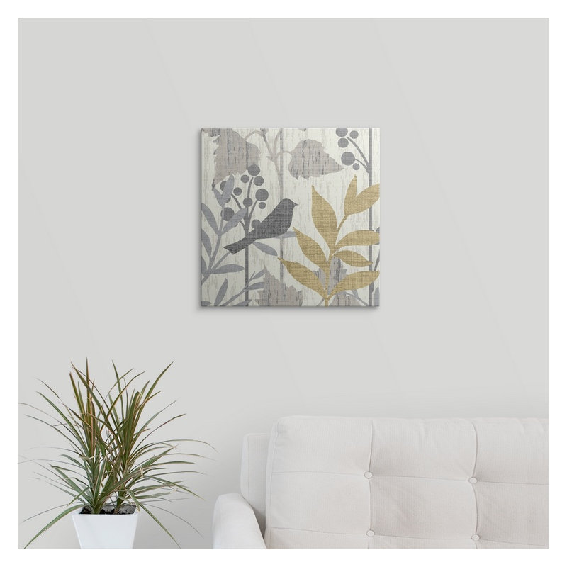 «Garden Leaves Square V», impression, H 35 po x l 35 po x P 1,5 po, Toile